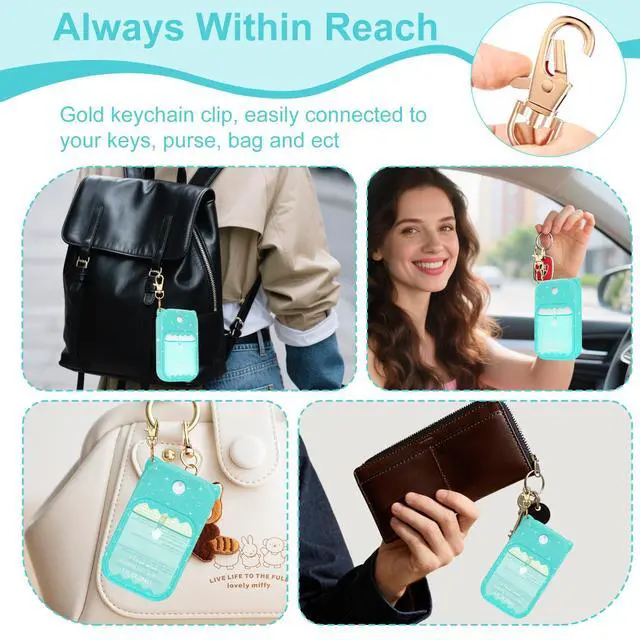 Alt view image 7 of 7 - Hand Sanitizer Spray Case for Touchland Silicone Touchland Case Keychain Cute Hand Sanitizer Holder Compatible with Touch land Power Mist Gentle/Glow Mist, Glitter Blue
