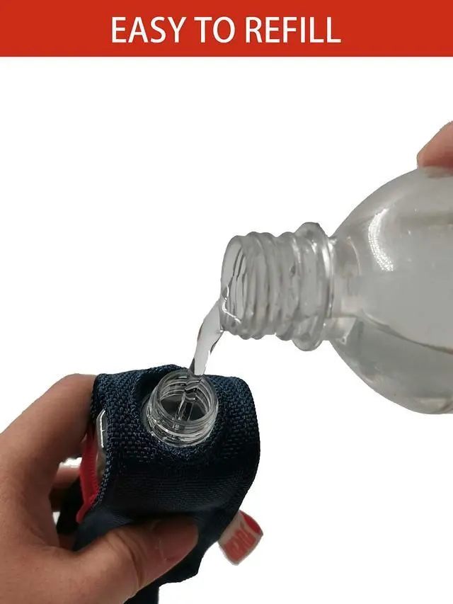 Alt view image 6 of 7 - Travel Size Hand Sanitizer Holder,Bottle Case and Carabiner Carrier bag-Portable Mini Waist Bag for Liquids Clip On Belt Loop,Backpack and Purse-Includes Empty 60ml/ 2 oz Reusable Bottle (Gray)