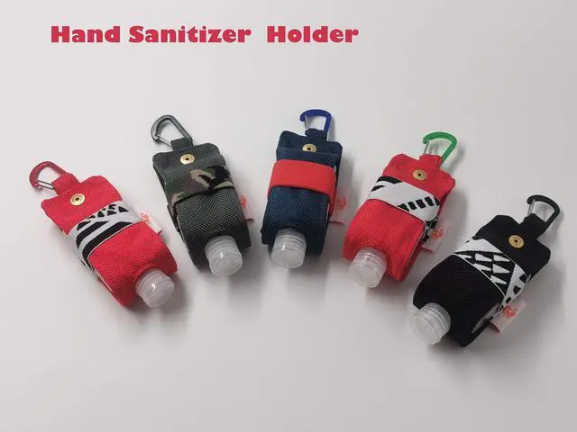 Alt view image 7 of 7 - Travel Size Hand Sanitizer Holder,Bottle Case and Carabiner Carrier bag-Portable Mini Waist Bag for Liquids Clip On Belt Loop,Backpack and Purse-Includes Empty 60ml/ 2 oz Reusable Bottle (Gray)