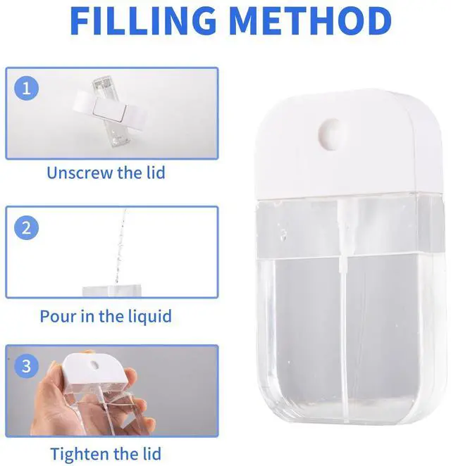 Alt view image 3 of 7 - 5 Pack Refillable Hand Sanitizer Bottles - Leakproof, Portable, and Durable Empty Spray Bottles for Liquid Hand Sanitizer, Perfect for Travel, Gym, and Home Use