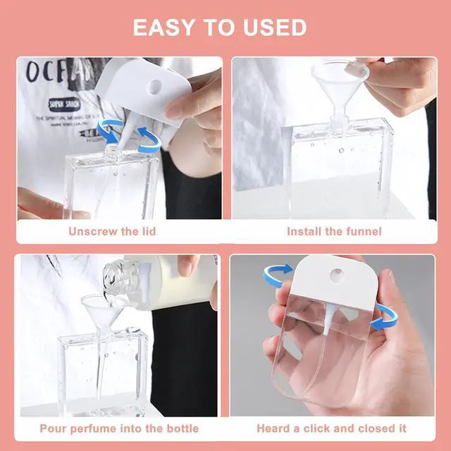 Alt view image 7 of 7 - Refillable Hand Sanitizer Spray Bottle Keychain - 1oz / 50ml Leakproof Empty Spray Bottle with Silicone Case, Funnel & Clip,Portable Mini Travel Sanitizer Holder for Purse, Pocket, Gym Bag