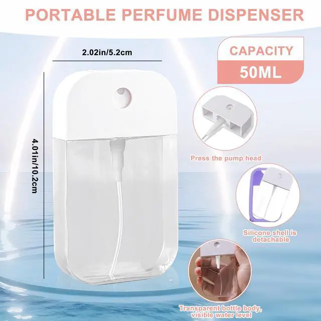 Alt view image 5 of 7 - Refillable Hand Sanitizer Spray Bottle Keychain - 1oz / 50ml Leakproof Empty Spray Bottle with Silicone Case, Funnel & Clip,Portable Mini Travel Sanitizer Holder for Purse, Pocket, Gym Bag