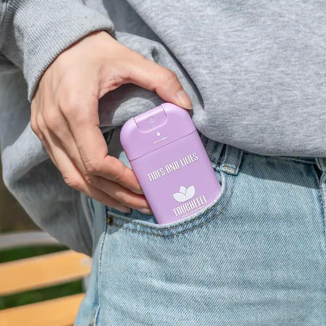 Alt view image 6 of 7 - Power Mist Hand Sanitizer Spray, Scented Hydrating Hand Sanitizers Travel Size Refillable, Pocket Portable 1-Pack (Tides and Lilies) 0.93Fl Oz 460-Sprays Each