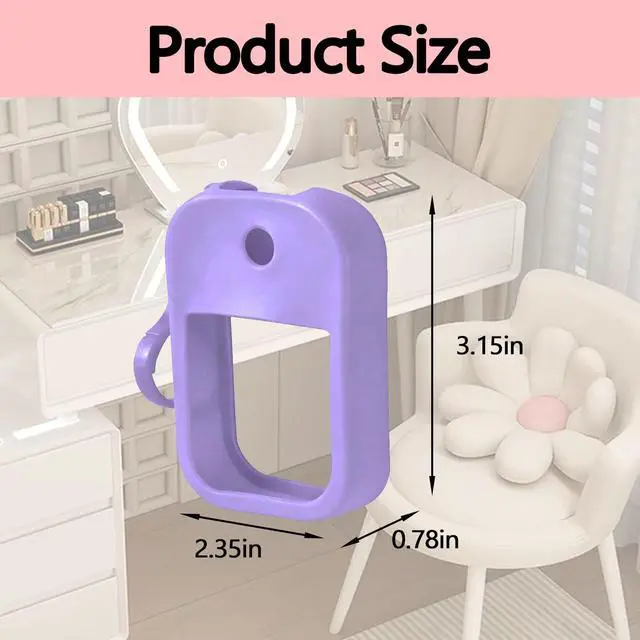 Alt view image 2 of 7 - 4Pack Silicone Case Compatible with Wish Hand Sanitizer Spray, Soft Silicone Protective Cases with Keychain