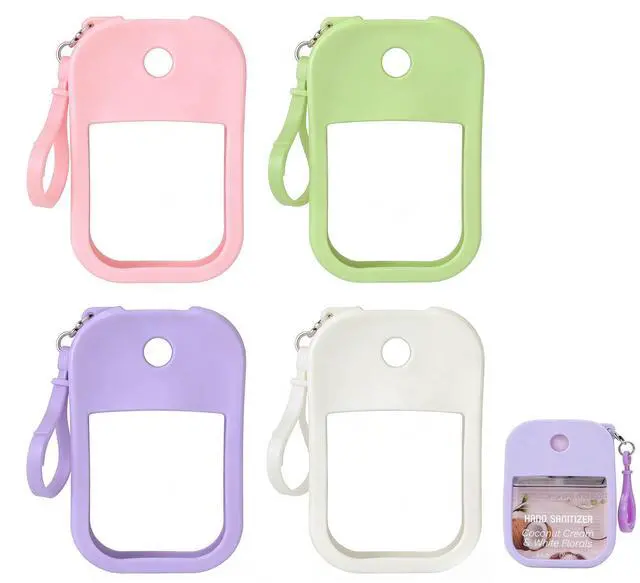 Main image of 4Pack Silicone Case Compatible with Wish Hand Sanitizer Spray, Soft Silicone Protective Cases with Keychain