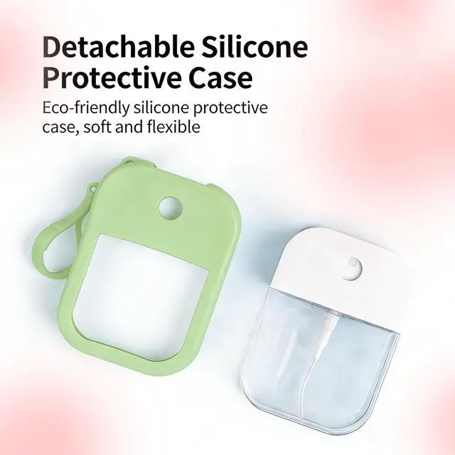Alt view image 3 of 7 - 4Pack Silicone Case Compatible with Wish Hand Sanitizer Spray, Soft Silicone Protective Cases with Keychain