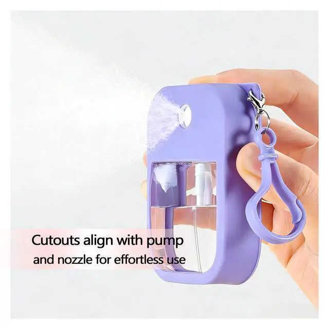 Alt view image 4 of 7 - 4Pack Silicone Case Compatible with Wish Hand Sanitizer Spray, Soft Silicone Protective Cases with Keychain