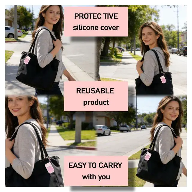 Alt view image 6 of 7 - 4Pack Silicone Case Compatible with Wish Hand Sanitizer Spray, Soft Silicone Protective Cases with Keychain