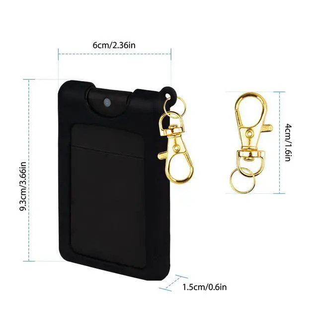 Alt view image 7 of 7 - Silicone Case Compatible with Noshinku Pocket Hand Sanitizer, Protective Case with Keychain for Refillable Travel Size, Hand Sanitizer Spray Accessory (Black)