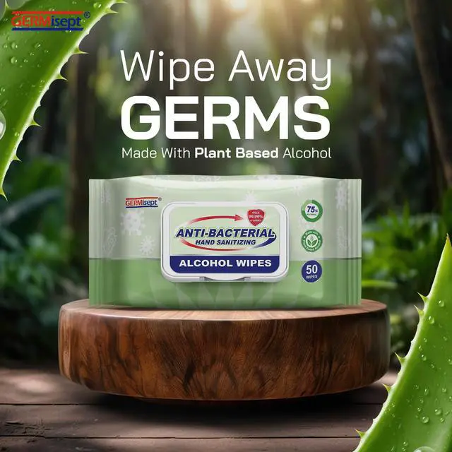 Alt view image 3 of 7 - Advanced 75% Alcohol Antiseptic Hand Sanitizer Multipurpose Wipes (50 Count x 1 Pack = 50 Wipes)