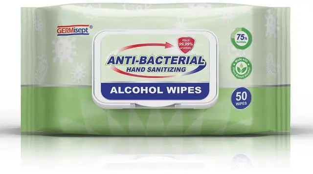 Main image of Advanced 75% Alcohol Antiseptic Hand Sanitizer Multipurpose Wipes (50 Count x 1 Pack = 50 Wipes)
