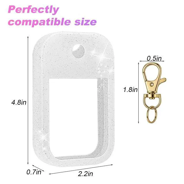 Alt view image 3 of 7 - Hand Sanitizer Spray Glitter Case Compatible with Touchland, Silicone Hand Sanitizer Case Holder with Keychain for Touch Land Mist 1FL. OZ (Glitter Sequin White)