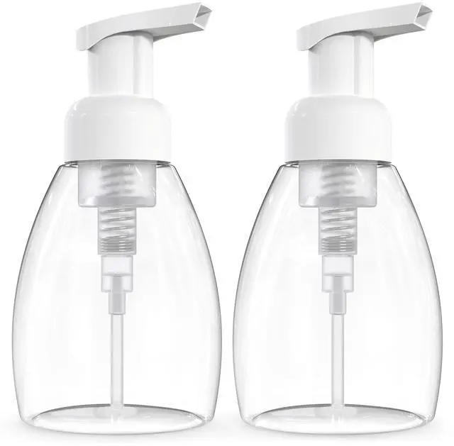 Main image of Foaming Soap Dispenser Pump Bottles, BPA Free Empty Refillable Plastic Container for Liquid Soap - Kitchen, Bathroom, Commercial - 8oz (250ml) Pack of 2 Clear