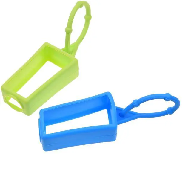 Alt view image 2 of 6 - 7x Silicone Hand Sanitizer Protective Cases (empty) - Soft Smooth Holders for 30ML Bottles - Comes with Soft Adjustable Loops for Backpacks, Keychains - Use for Travel, Home
