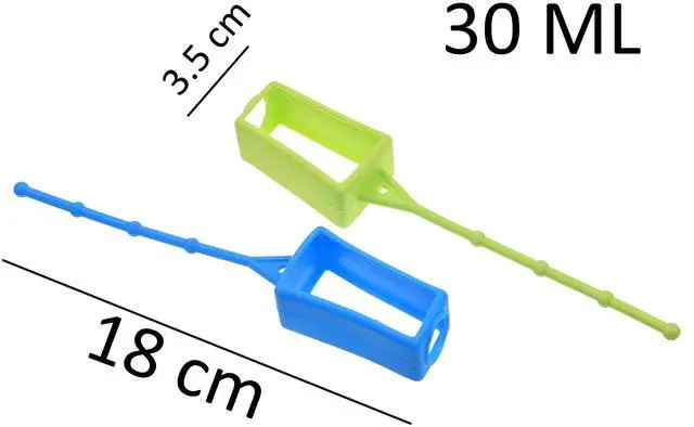 Alt view image 4 of 6 - 7x Silicone Hand Sanitizer Protective Cases (empty) - Soft Smooth Holders for 30ML Bottles - Comes with Soft Adjustable Loops for Backpacks, Keychains - Use for Travel, Home