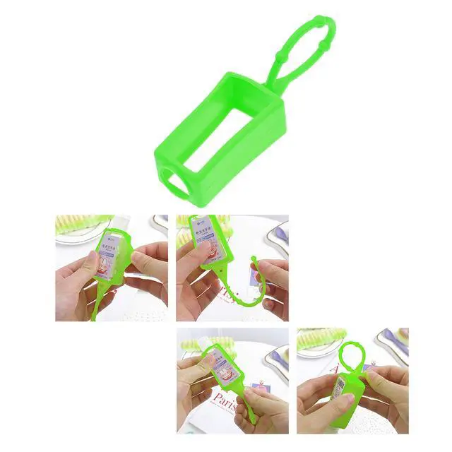 Alt view image 5 of 6 - 7x Silicone Hand Sanitizer Protective Cases (empty) - Soft Smooth Holders for 30ML Bottles - Comes with Soft Adjustable Loops for Backpacks, Keychains - Use for Travel, Home