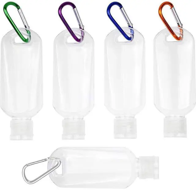Main image of 5 Pcs Refillable Travel Bottles Hand Sanitizer Travel Size Holder with Keychain Portable Empty Plastic Bottles Leakproof Squeeze Containers with Clip for Home Office Outdoor