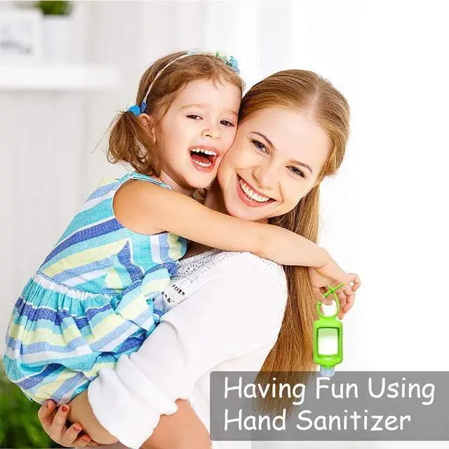 Alt view image 2 of 7 - 4 Pack Travel Size Plastic Clear Bottles w/Silicone Sleeve Refillable Empty Squeeze Containers Leakproof Flip Cap Keychain Bottles Hand Sanitizer Holder for Backpack Travel Outdoor (60ml/2oz)
