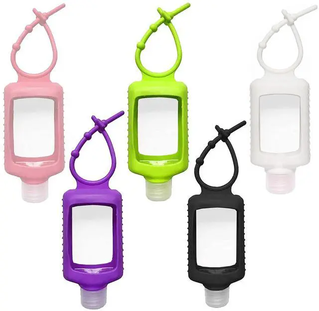 Main image of 5 Pack Hand Sanitizer Travel Size Holder 60ml Travel Keychain Empty Bottles Refillable Containers for Kids and Adult