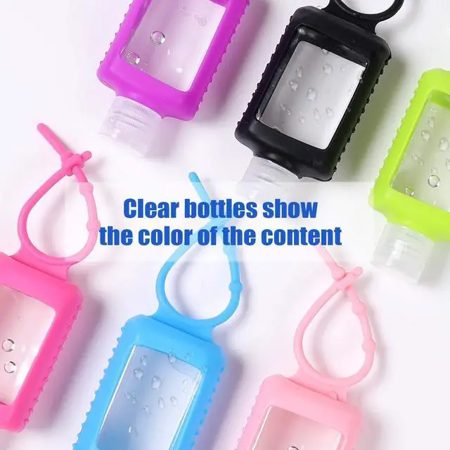 Alt view image 5 of 6 - 5 Pack Hand Sanitizer Travel Size Holder 60ml Travel Keychain Empty Bottles Refillable Containers for Kids and Adult