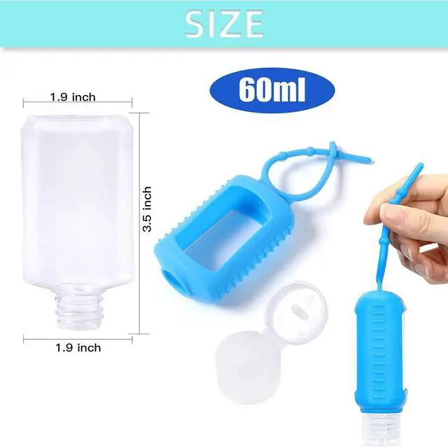 Alt view image 3 of 6 - 5 Pack Hand Sanitizer Travel Size Holder 60ml Travel Keychain Empty Bottles Refillable Containers for Kids and Adult