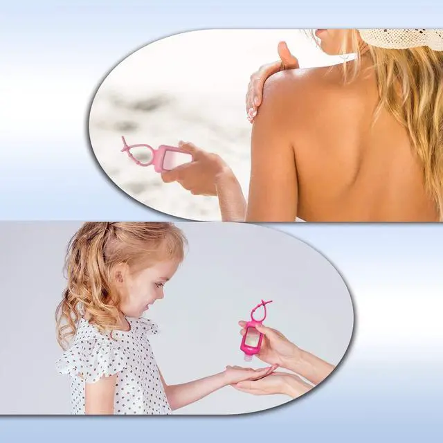 Alt view image 6 of 6 - 5 Pack Hand Sanitizer Travel Size Holder 60ml Travel Keychain Empty Bottles Refillable Containers for Kids and Adult