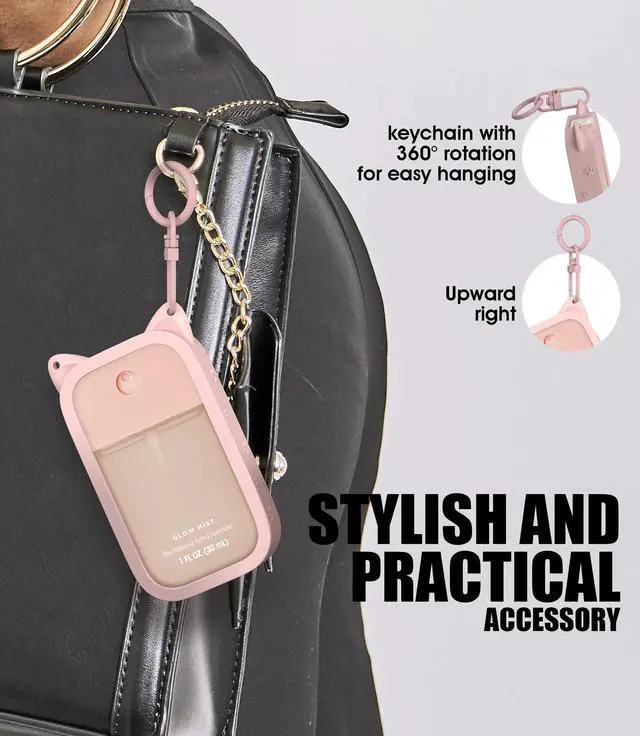 Alt view image 3 of 4 - 1 Pack Silicone Case Compatible with Touchland Hand Sanitizer Spray (Fit for 1 FL OZ/30 mL Ver), Portable keychain Cute Color Ears (Pink)