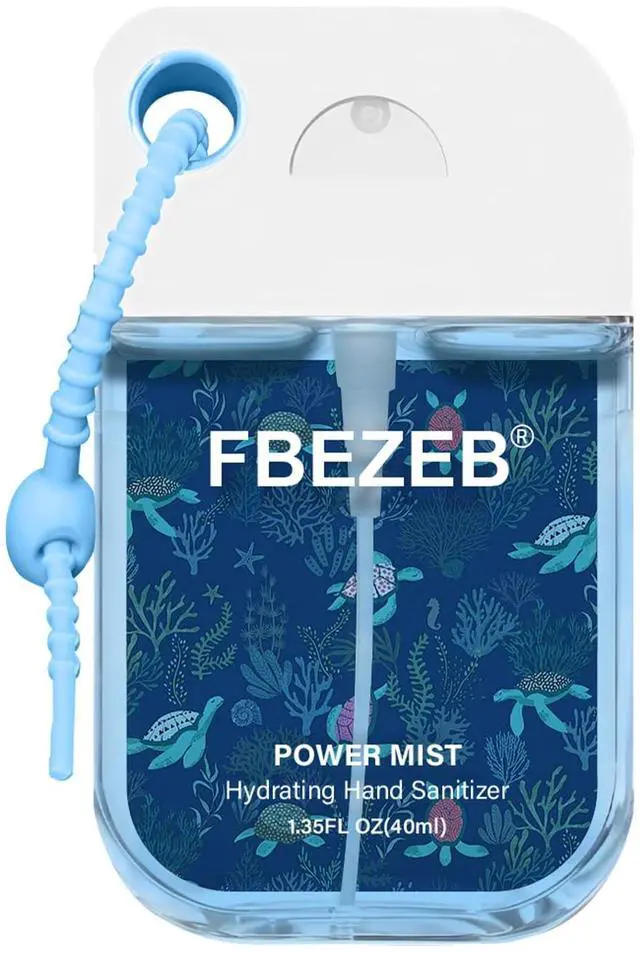 Main image of Power Mist Hydrating Hand Sanitizer with Cute Keychain, Portable Power Sanitizer Hydrating Spray for Hand, Mini Pocket Sprayer Sanitizer for Women Teen Girl Gift (Ocean)