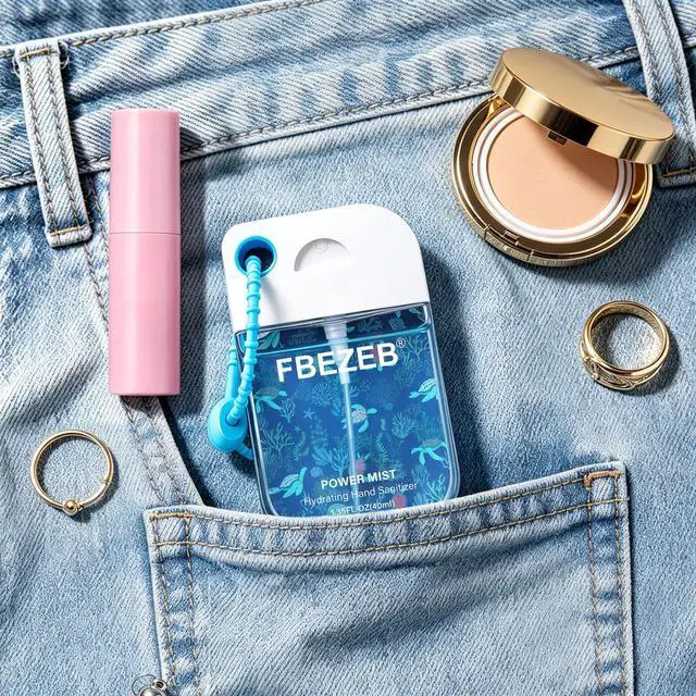 Alt view image 2 of 6 - Power Mist Hydrating Hand Sanitizer with Cute Keychain, Portable Power Sanitizer Hydrating Spray for Hand, Mini Pocket Sprayer Sanitizer for Women Teen Girl Gift (Ocean)