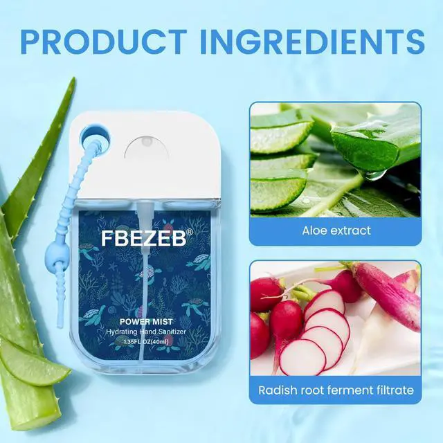 Alt view image 4 of 6 - Power Mist Hydrating Hand Sanitizer with Cute Keychain, Portable Power Sanitizer Hydrating Spray for Hand, Mini Pocket Sprayer Sanitizer for Women Teen Girl Gift (Ocean)