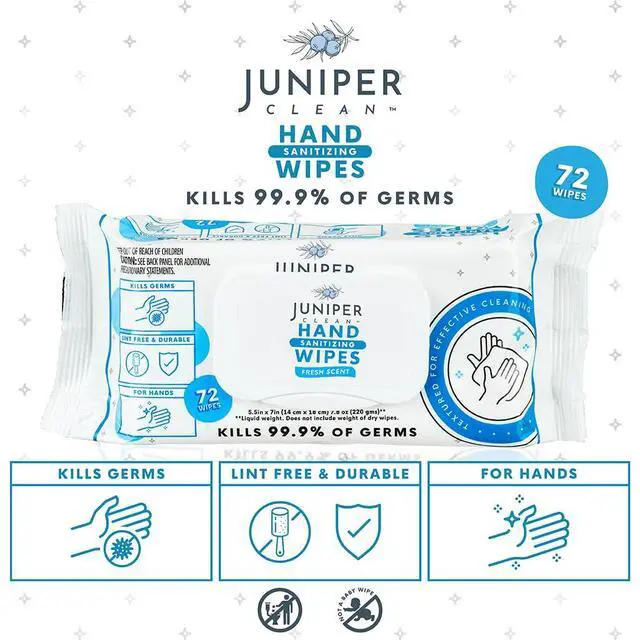 Alt view image 3 of 7 - 1 Pack Hand Sanitizing Wipes, 72 Count Disposable Hand Sanitizer Wipes, Fresh Scent, Lint Free & Durable