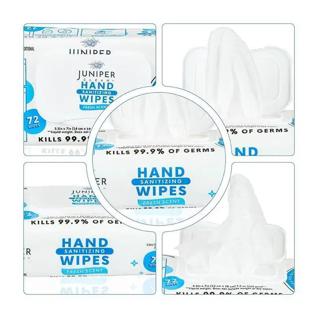 Alt view image 7 of 7 - 1 Pack Hand Sanitizing Wipes, 72 Count Disposable Hand Sanitizer Wipes, Fresh Scent, Lint Free & Durable