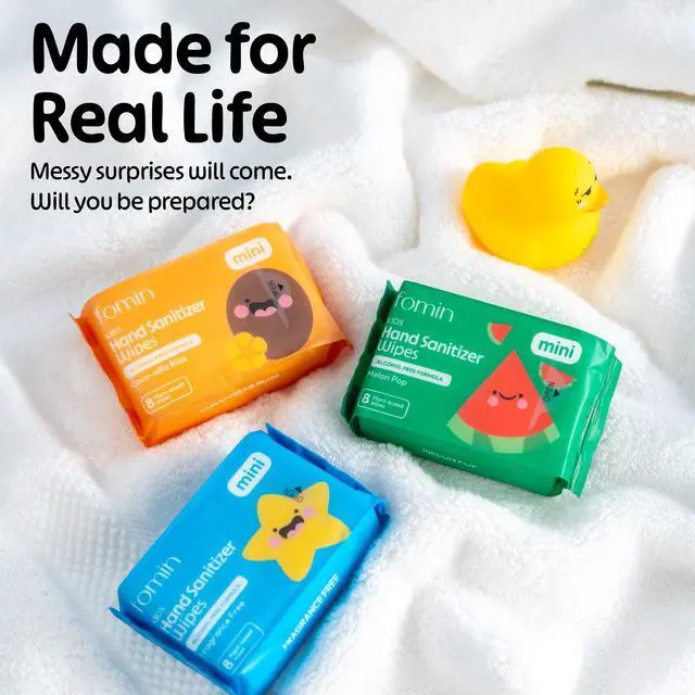 Alt view image 6 of 6 - Hand Sanitizer Wipes 8 Pack (8 Count) - Variety Pack Hand Sanitizer Travel Size pH Balanced, Biodegradable On The Go Mini Hand Sanitizing Wipes - Hypoallergenic, Total 64 Wipes