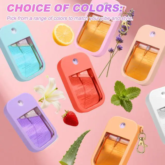 Alt view image 3 of 4 - Hand Sanitizer Spray Case Compatible with Touchland, Silicone Hand Sanitizer Case Holder with Keychain for Touch Land Mist 1FL. OZ -Blush Beige+Black