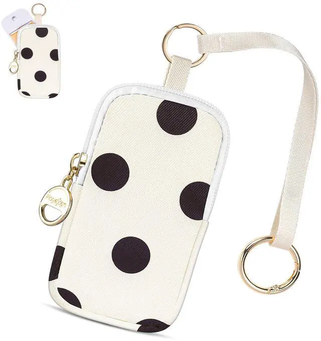 Main image of Hand Sanitizer Spray Case Compatible with T0uch-land, Hand Sanitizer Holder Bag with Ring Buckle & Wrist Strap, Cute Zippered Pouch for Glow Mist and Power Mist (Beige Dots)