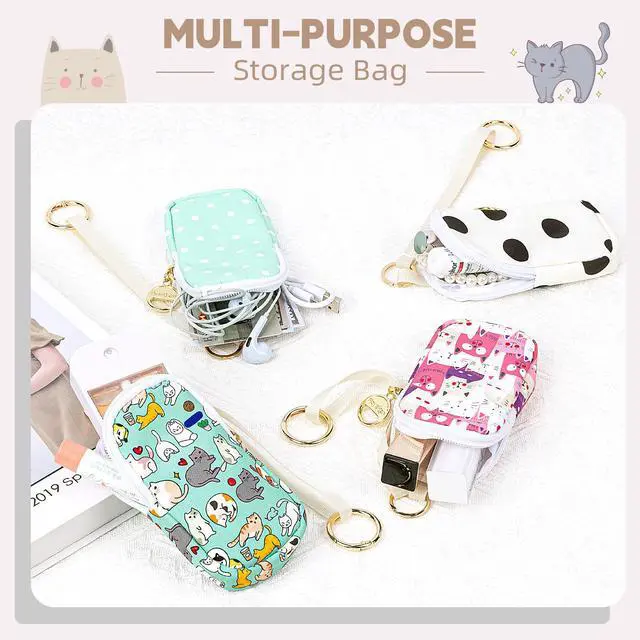 Alt view image 4 of 7 - Hand Sanitizer Spray Case Compatible with T0uch-land, Hand Sanitizer Holder Bag with Ring Buckle & Wrist Strap, Cute Zippered Pouch for Glow Mist and Power Mist (Beige Dots)