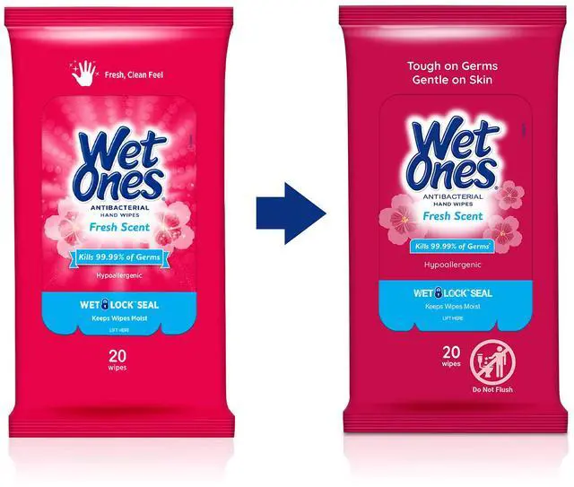 Alt view image 2 of 6 - Antibacterial Hand Wipes, 20 Count