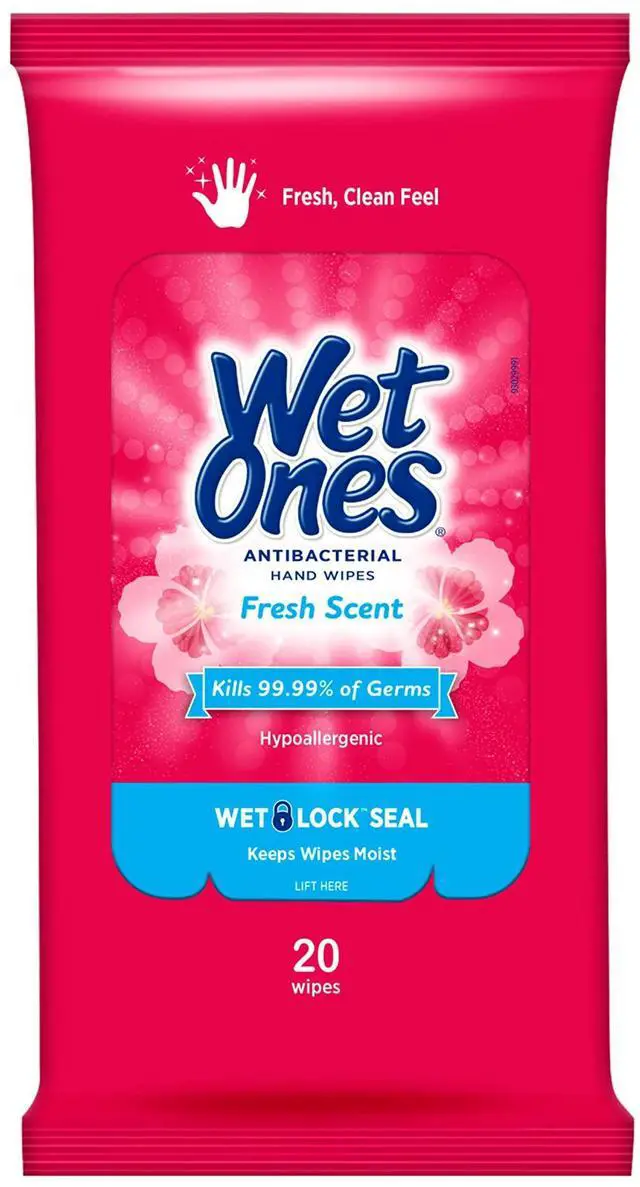 Main image of Antibacterial Hand Wipes, 20 Count