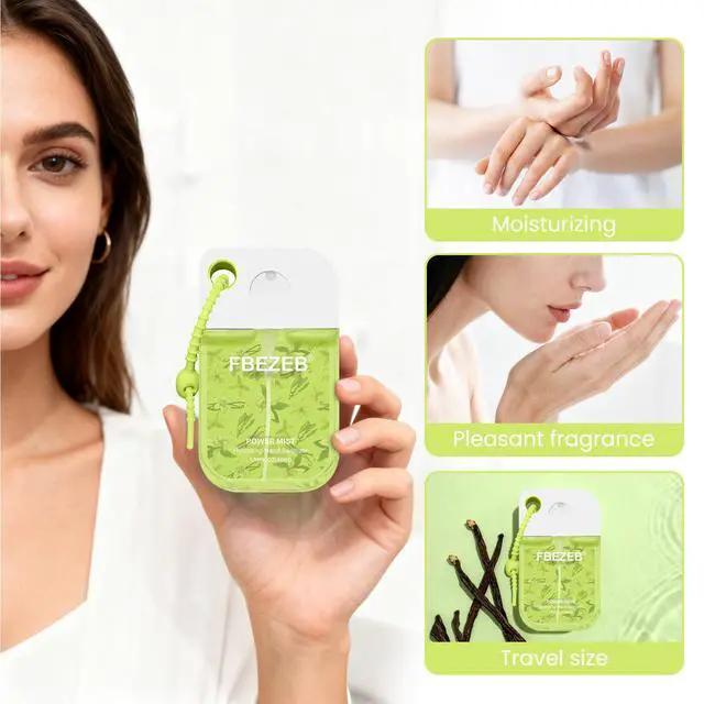 Alt view image 5 of 6 - Power Mist Hydrating Hand Sanitizer with Cute Keychain, Portable Power Sanitizer Hydrating Spray for Hand, Mini Pocket Sprayer Sanitizer for Women Teen Girl Gift (Vanilla)