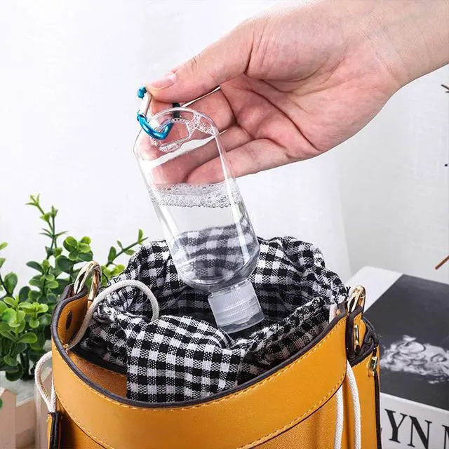 Alt view image 6 of 6 - 5 Pack Refillable Travel Plastic Bottles Containers with Clip Hand Sanitizer Travel Size Holder with Keychain Empty Bottles for Kids and Adult