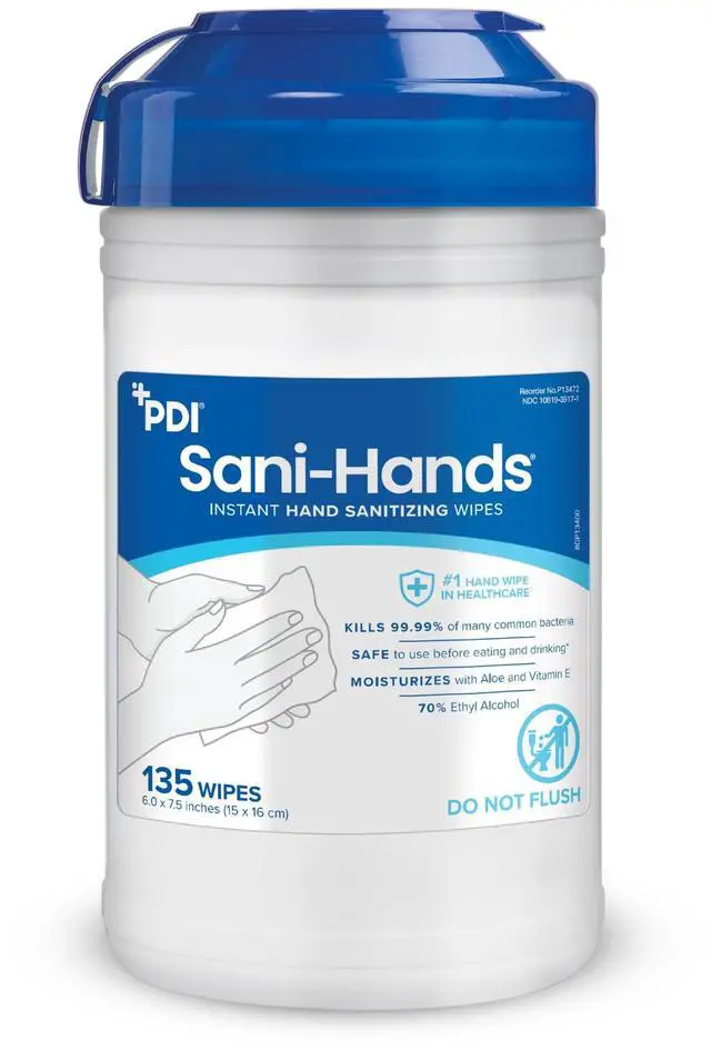Main image of SaniHands ALC Antimicrobial Alcohol Gel Hand Wipe, 135 Per Canister