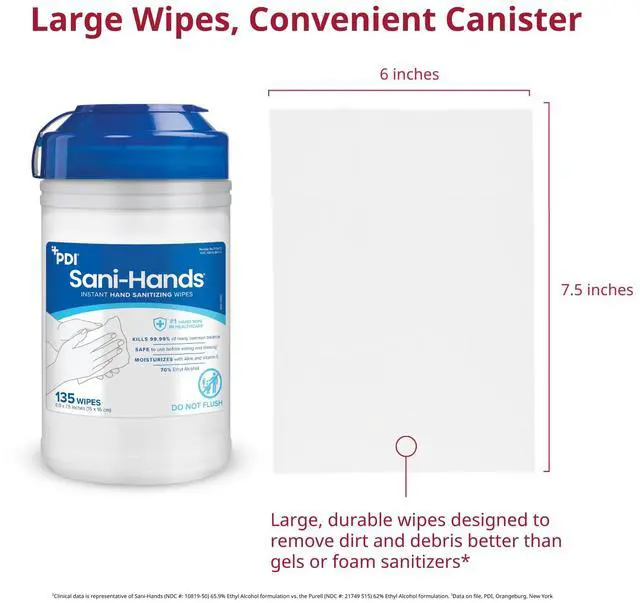 Alt view image 4 of 6 - SaniHands ALC Antimicrobial Alcohol Gel Hand Wipe, 135 Per Canister