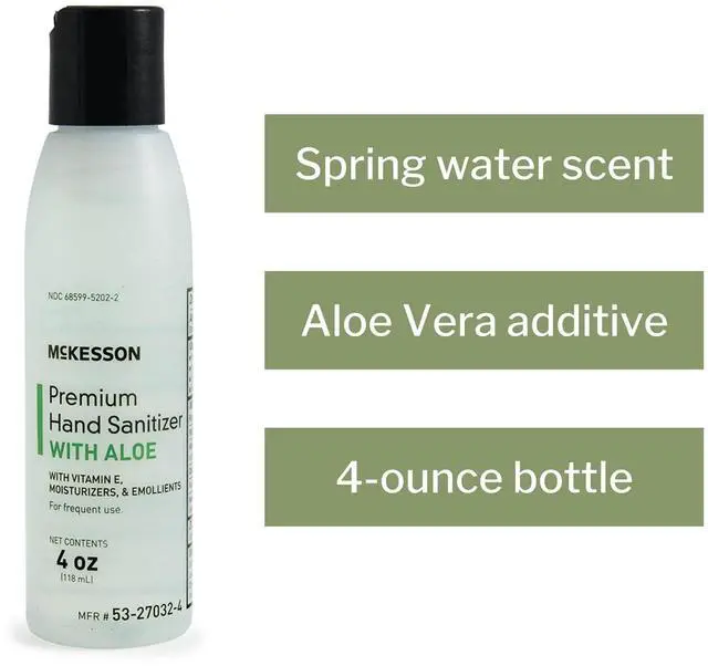 Alt view image 3 of 4 - Hand Sanitizer with Aloe, Pump, Medical-Grade with 70%, 4 oz, 1 ct