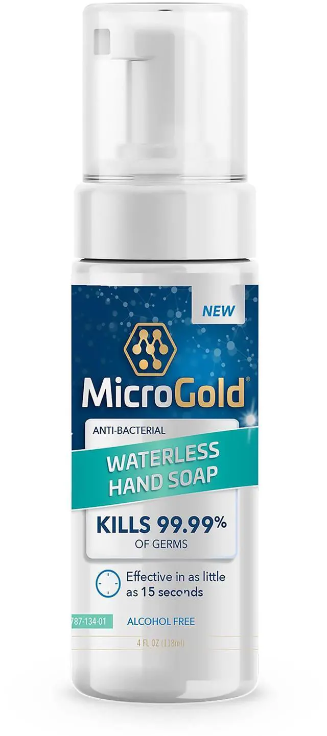 Main image of Alcohol Free Hand Sanitizer and Waterless Foaming Antibacterial Soap Kills 99.9% of Germs, Made in the USA, 4 Fl Oz (Pack of 1)