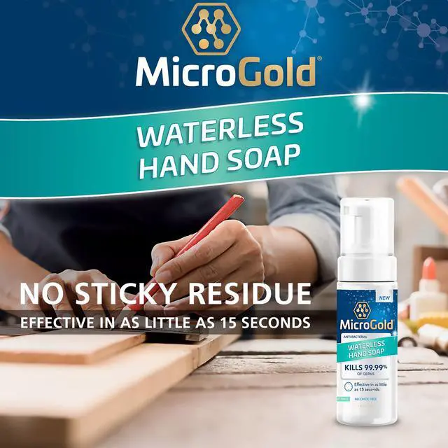 Alt view image 2 of 6 - Alcohol Free Hand Sanitizer and Waterless Foaming Antibacterial Soap Kills 99.9% of Germs, Made in the USA, 4 Fl Oz (Pack of 1)
