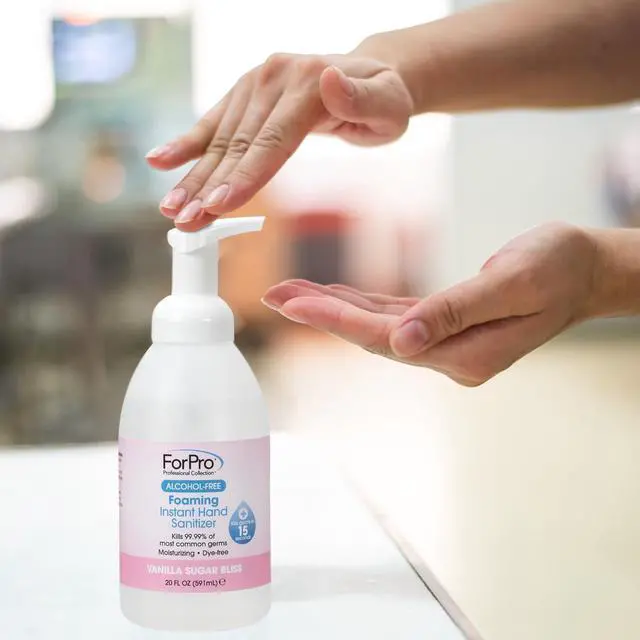 Alt view image 6 of 7 - Alcohol-Free Foaming Instant Hand Sanitizer, 20 Fl Oz Moisturizing, Dye-Free Formula, Vanilla Sugar Bliss Scent