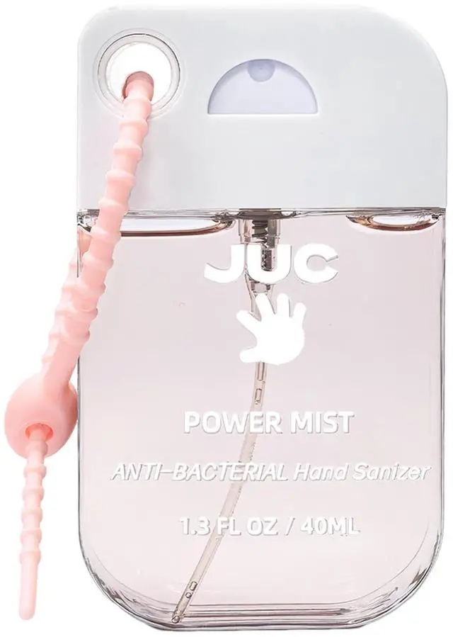Main image of Power Mist Hand Sanitizer Spray - 1.3fl.oz Peach Scent with Keychain Antibacterial Hydrating for Travel & Daily Essential