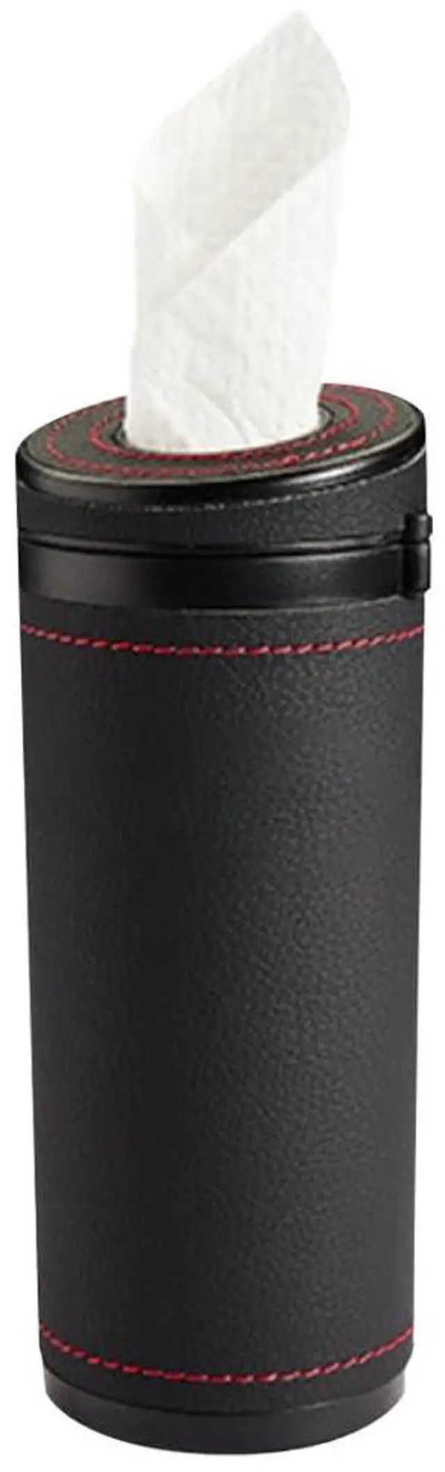 Main image of Car Tissue Holder, Convenient Travel Napkin Boxes, Car Tissues Cylinder, Round Canister Napkin Holder, Travel Tissue Tube Container for Vehicle Cup Holder, Home, Office (Black)