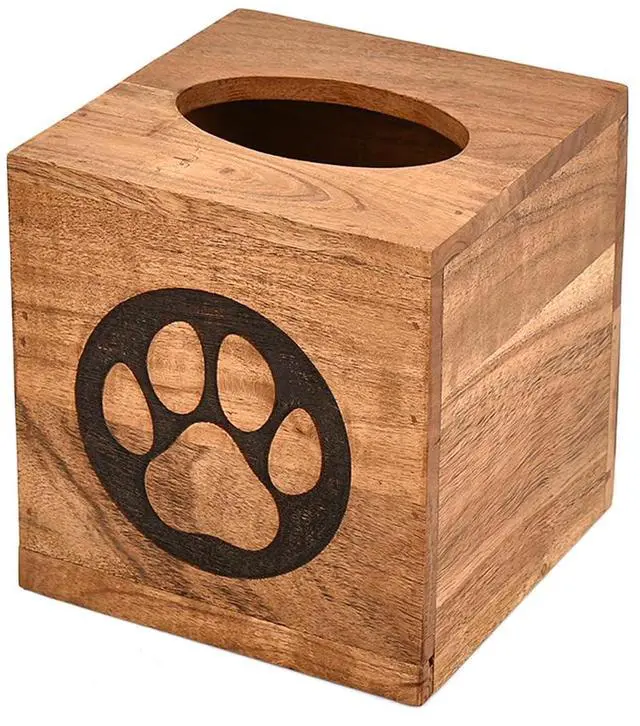 Main image of Tissue Holders Paw Design Slide-Out Bottom for Bathroom, Bedroom, Dining Table Modern Farmhouse Home Décor (6" X 6" X 6.5")