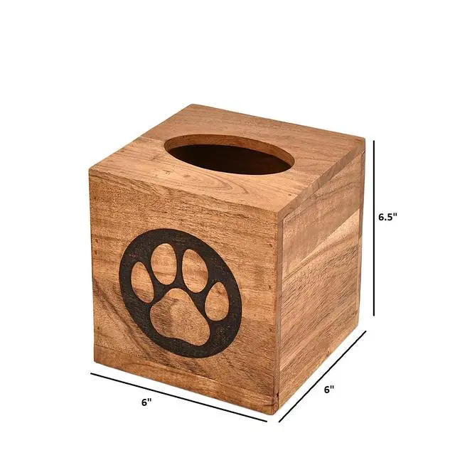 Alt view image 5 of 5 - Tissue Holders Paw Design Slide-Out Bottom for Bathroom, Bedroom, Dining Table Modern Farmhouse Home Décor (6" X 6" X 6.5")